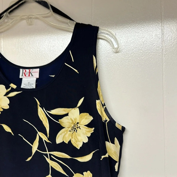 R&K Originals Blue with Yellow Floral Dress Sz10 - Picture 4 of 10